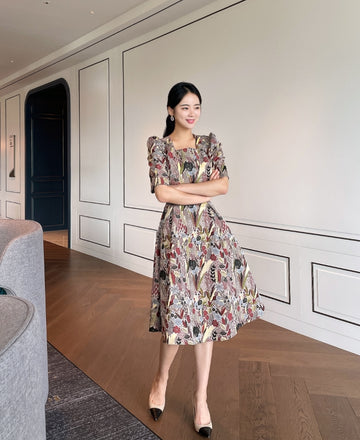 Moritz Jacquard Flared One Piece